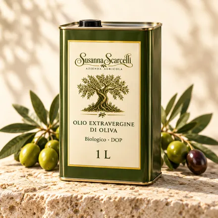 Lattina da 1 litro di olio extravergine di oliva Susanna Scarcelli